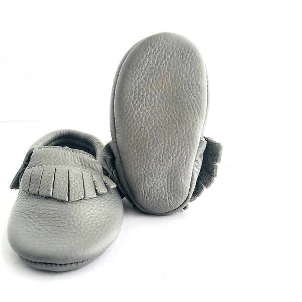Little Leather - Classic Grey - Soft Soled Shoes