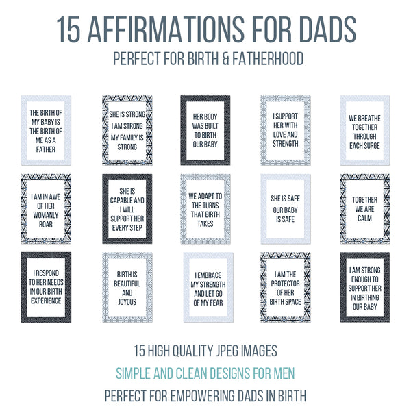 Birth Affirmation Cards for Dads and Support Partners