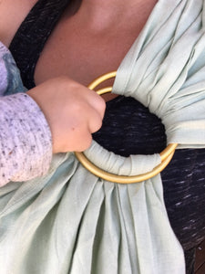 Ring Sling - Mint with Gold Rings