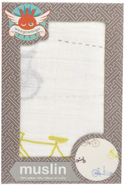 The Little Linen Company Australia - Baby Muslin Swaddle Blanket - Bicycles