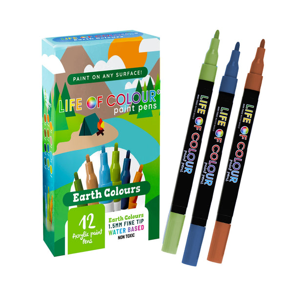 Earth Colours - Fine Tip - Acrylic Paint Pens