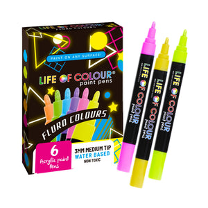 Fluro Colour - Medium Tip - Acrylic Paint Pens