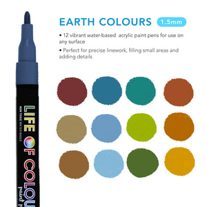 Earth Colours - Fine Tip - Acrylic Paint Pens