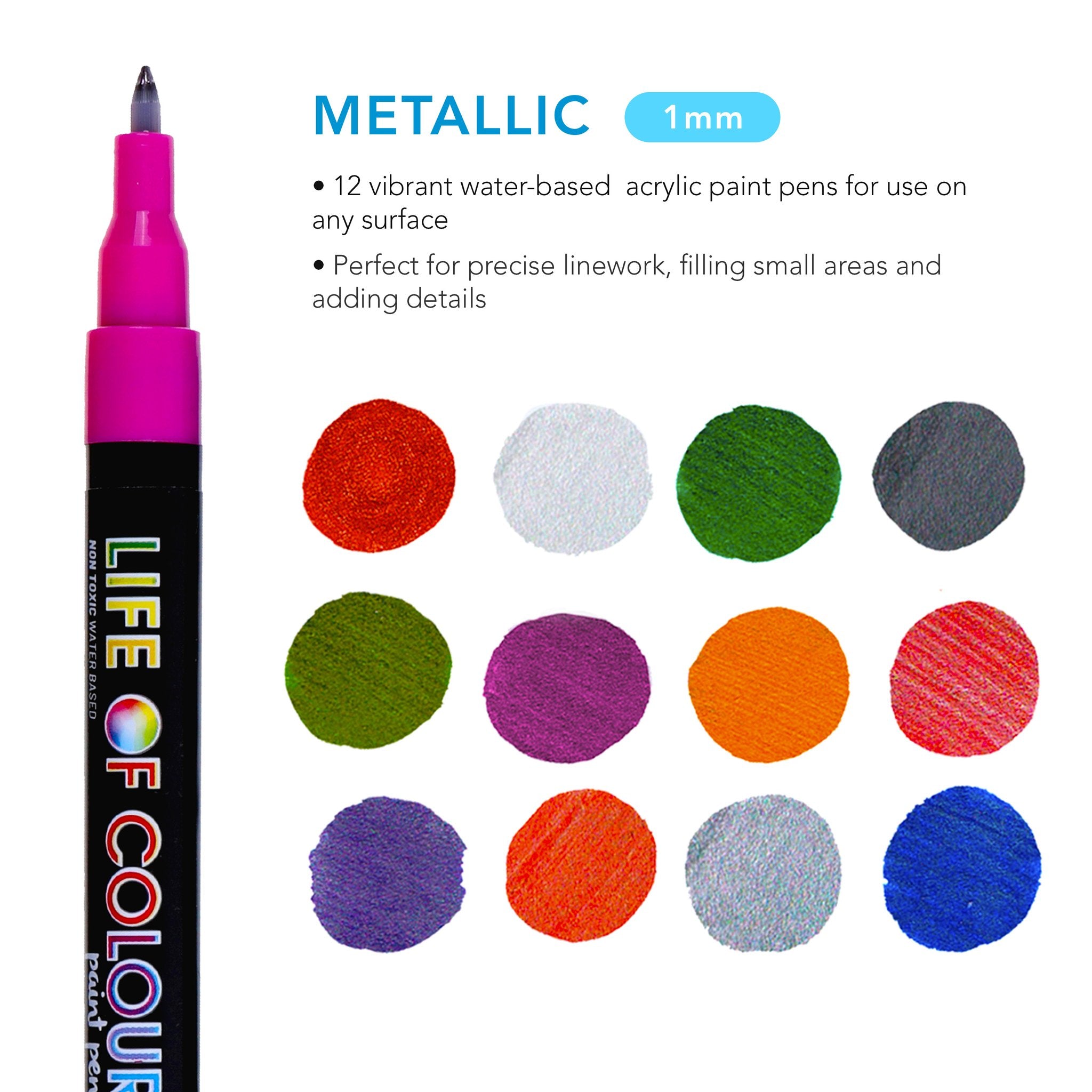 Metallic- Fine Tip - Acrylic Paint Pens